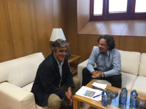 Pedro Puy con nuestro Delegado, Pablo Barrón. /Foto: ramblalibre.com.