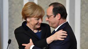 Ángela Merkel y François Hollande. /Foto: 13cl.com.
