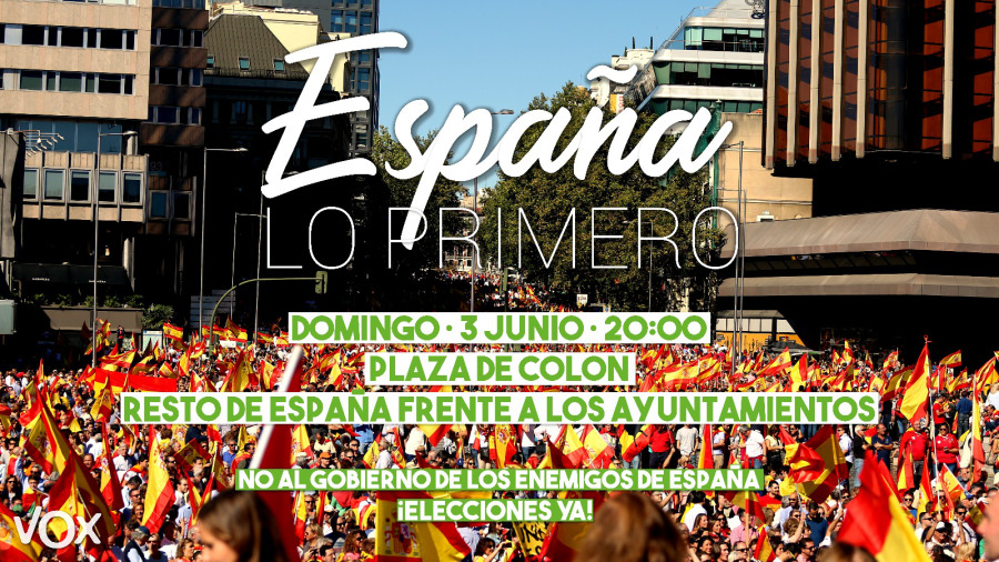Vox llama a concentrarse en Colón el domingo a las 20 horas y en los Ayuntamientos de toda España