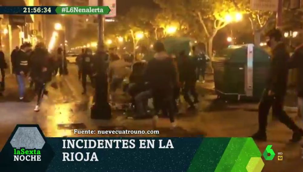 Fuertes disturbios con saqueos en Logroño