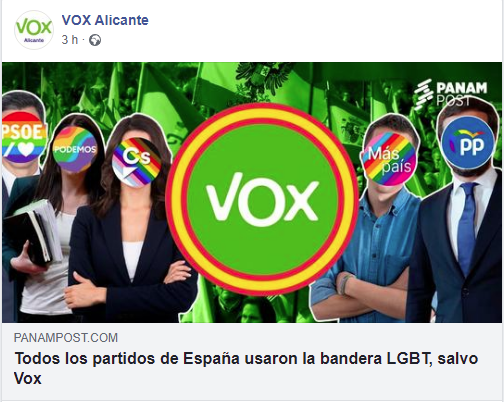 Vox facilita la celebración del día del orgullo gay en Santa Pola