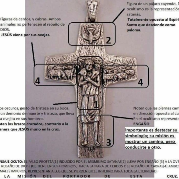 Los crucifijos de la Montero y de Bergoglio tienen mucho en común