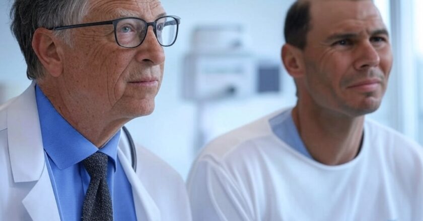 Rafa Nadal, más calvo que una rana, necesita que Bill Gates le haga un injerto capilar