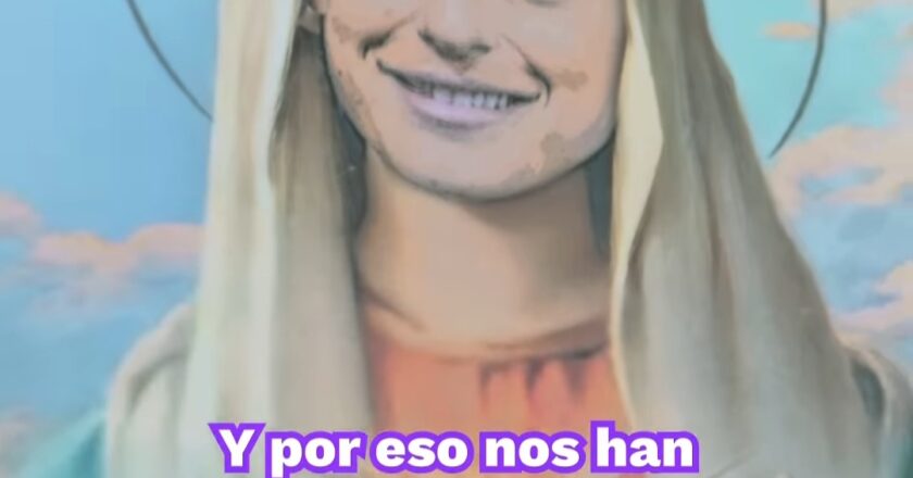 La escoria woke de Relevo quiere burlarse de la Virgen María con una estampita de la lesbiana Alexia Putellas en su cierre